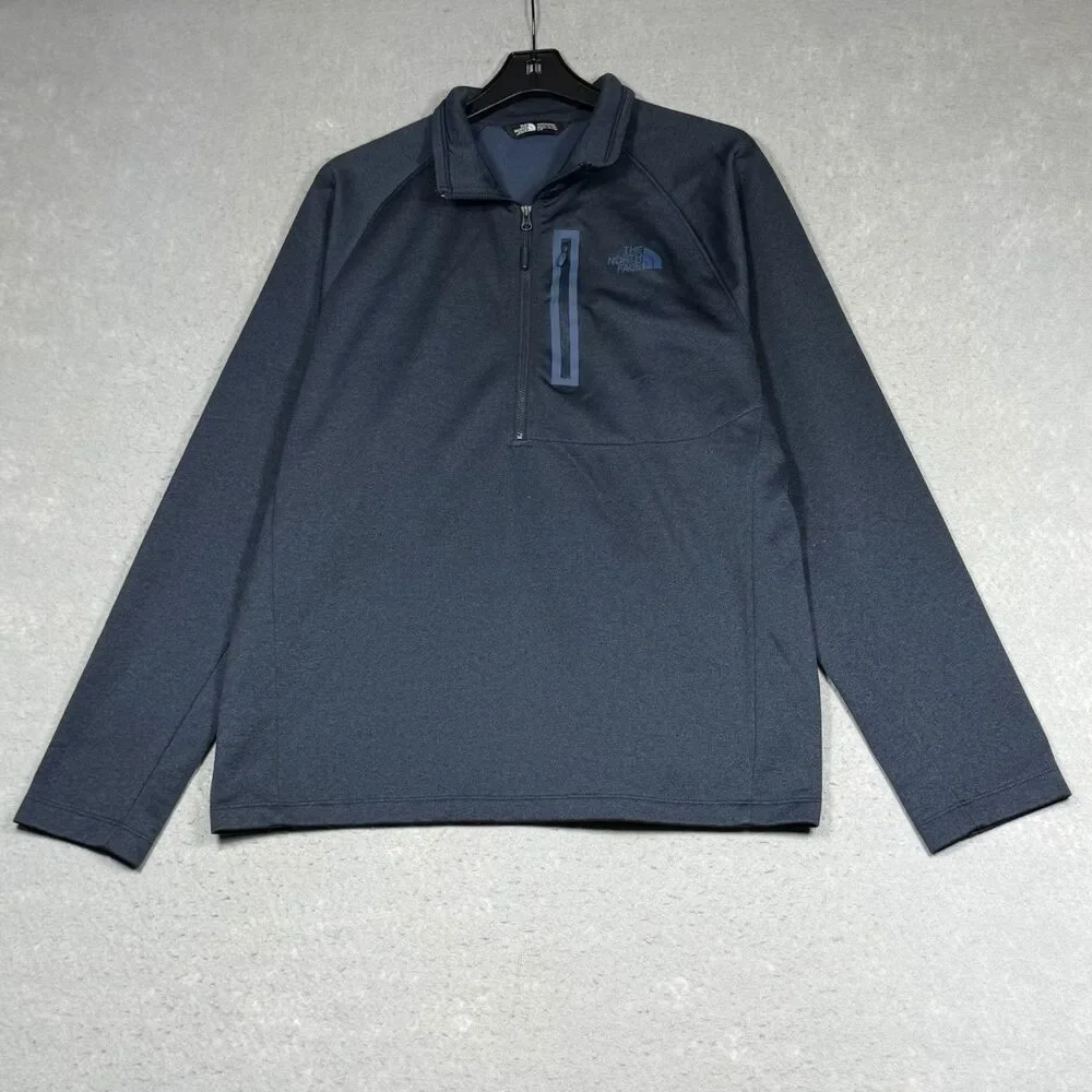 The North Face 1/2 Zip Pullover Long Sleeve Men's Large Blue Fleece